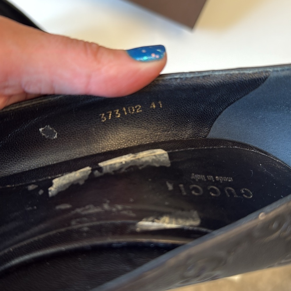 Gucci Guccissima Black Women's Stiletto Peep Toe Heels Size 41 - Picture 9 of 16